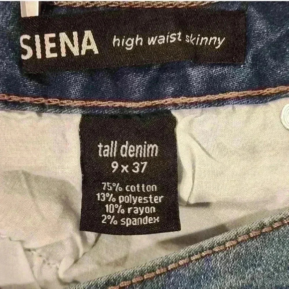 Alloy Apparel Siena High Waist Skinny Medium Wash Tall Denim Blue Jeans - Picture 7 of 10